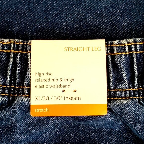 Knox Rose Womens XL/38 Straight Leg High Rise Stretch Denim Jeans Relaxed Fit - Picture 6 of 10